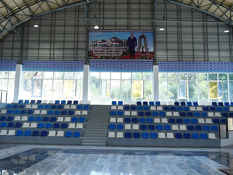 The amphitheatre hall with rows of seats